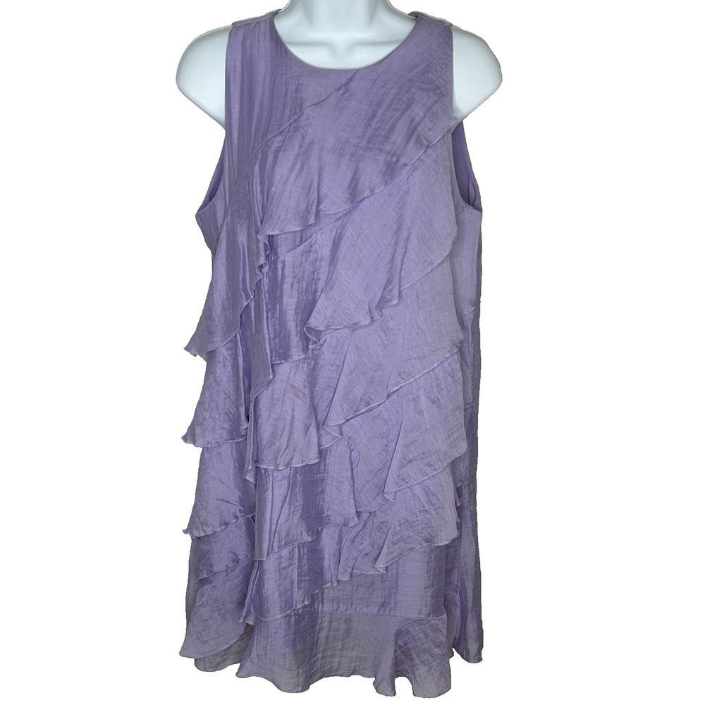 Zara Ruffled Tiered Mini Dress S Flouncy Purple Sleeveless Party Fairy Feminine